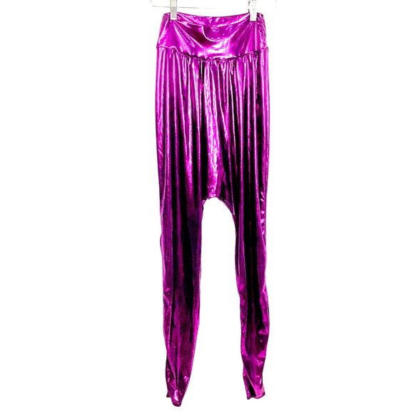 Metallic Harem Hip Hop Dance Pants M Pink Magenta Competition Performance Stage - Picture 2 of 9